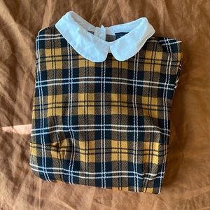 collared yellow gingham dress